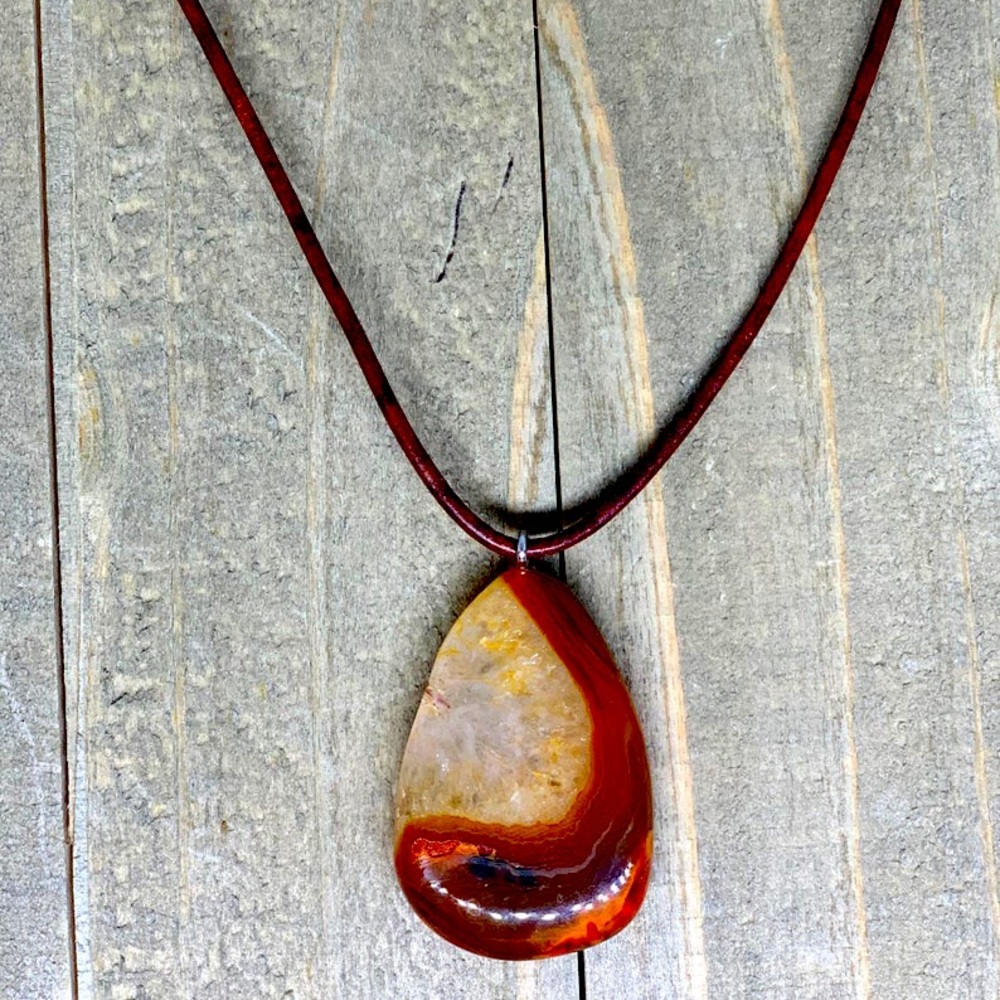 Leather Stone Necklace